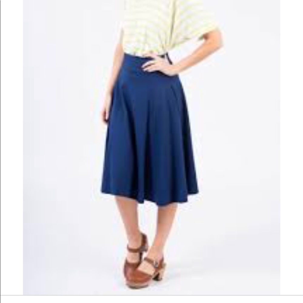 Navy Midi Skirt